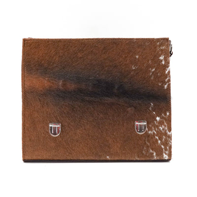Briefcase - Longhorn w/ Royston Navajo-Briefcase-Western-Cowhide-Bags-Handmade-Products-Gifts-Dancing Cactus Designs