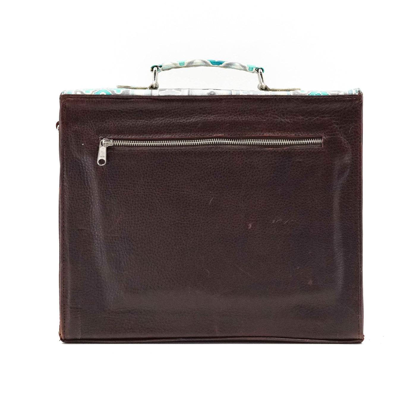 Briefcase - Longhorn w/ Royston Navajo-Briefcase-Western-Cowhide-Bags-Handmade-Products-Gifts-Dancing Cactus Designs