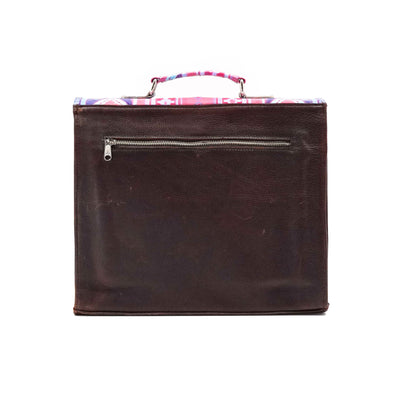 Briefcase - Longhorn w/ Unicorn Navajo-Briefcase-Western-Cowhide-Bags-Handmade-Products-Gifts-Dancing Cactus Designs