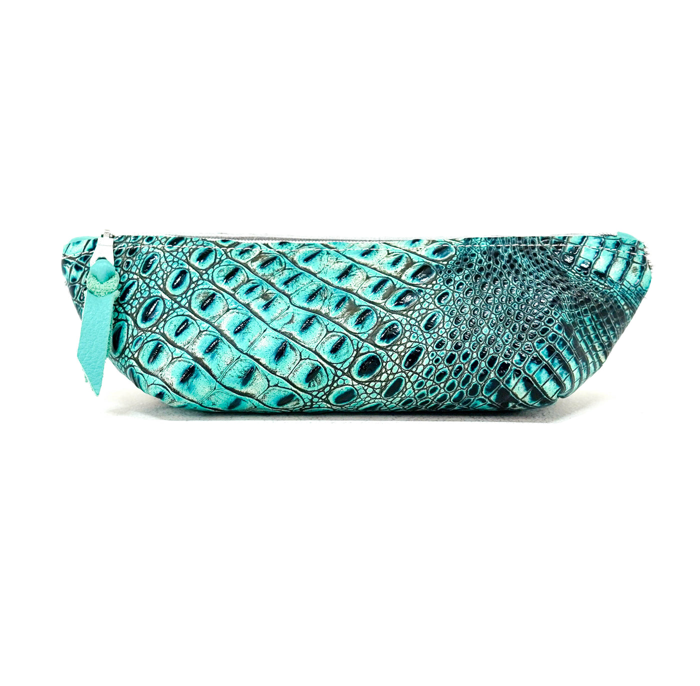 Buckle Bunny - Black & White w/ Aqua Croc-Buckle Bunny-Western-Cowhide-Bags-Handmade-Products-Gifts-Dancing Cactus Designs