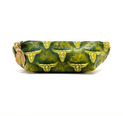 Buckle Bunny - Brindle w/ Mountain View Skulls-Buckle Bunny-Western-Cowhide-Bags-Handmade-Products-Gifts-Dancing Cactus Designs