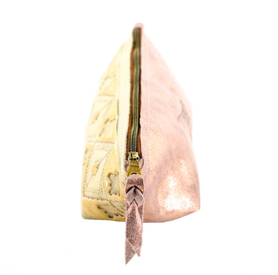 Buckle Bunny - Rose Gold Glitter w/ Golden Hills Navajo-Buckle Bunny-Western-Cowhide-Bags-Handmade-Products-Gifts-Dancing Cactus Designs