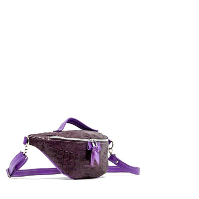 Bum Bag - All Embossed w/ Amethyst Croc-Bum Bag-Western-Cowhide-Bags-Handmade-Products-Gifts-Dancing Cactus Designs