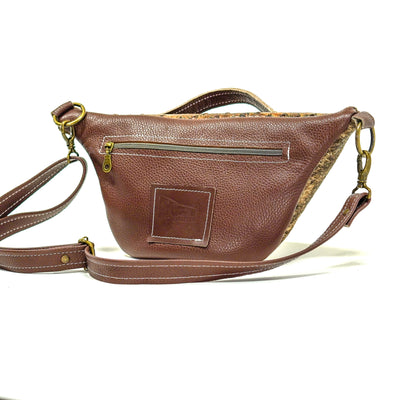 Bum Bag - Brindle w/ Ostrich-Bum Bag-Western-Cowhide-Bags-Handmade-Products-Gifts-Dancing Cactus Designs