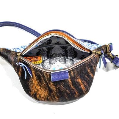 Bum Bag - Dark Brindle w/ Galaxy Tool-Bum Bag-Western-Cowhide-Bags-Handmade-Products-Gifts-Dancing Cactus Designs