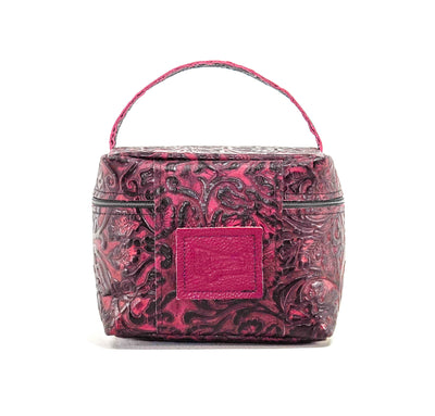 Caboose - All Embossed w/ Burgundy Tool-Caboose-Western-Cowhide-Bags-Handmade-Products-Gifts-Dancing Cactus Designs