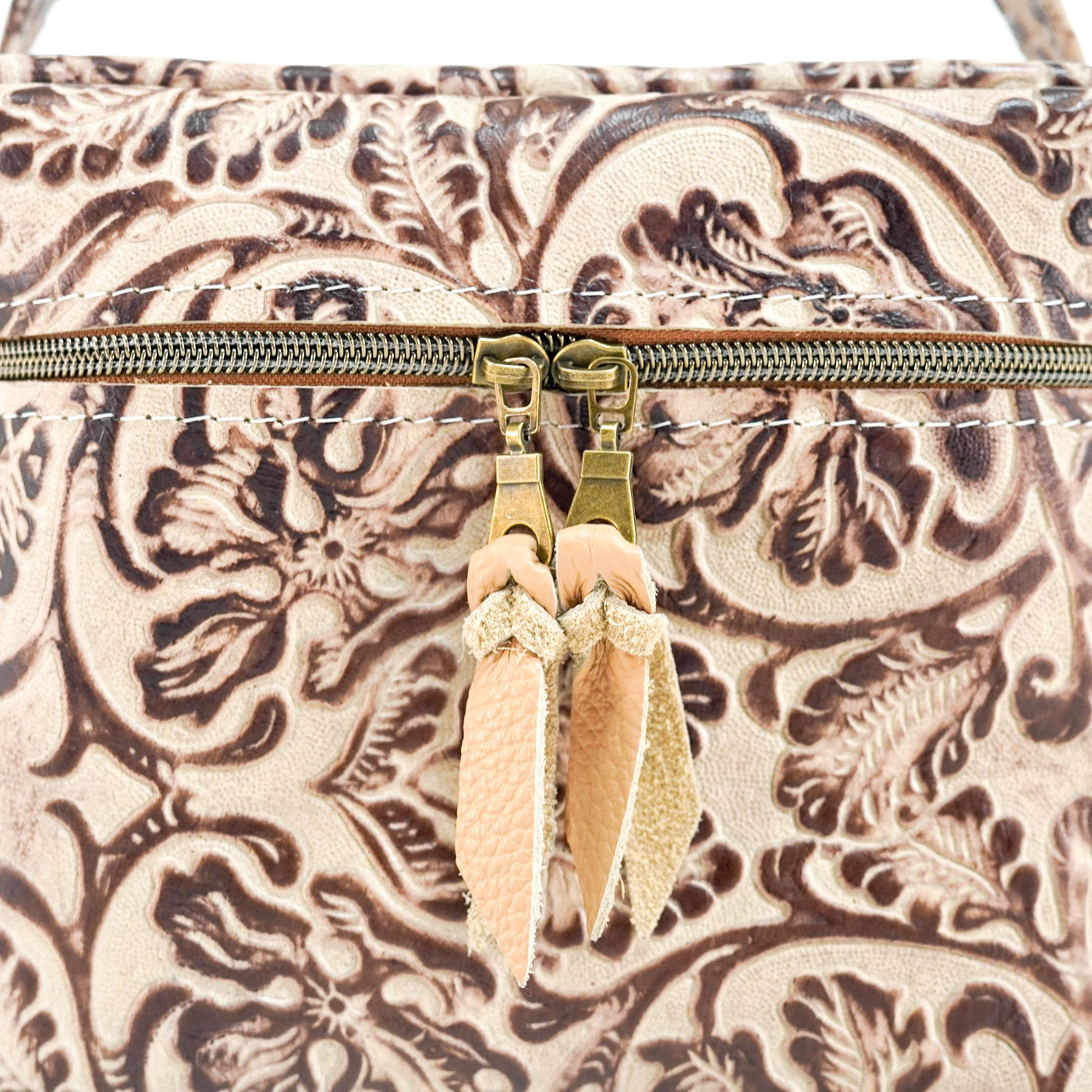Caboose - All Embossed w/ Ivory Tool-Caboose-Western-Cowhide-Bags-Handmade-Products-Gifts-Dancing Cactus Designs