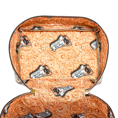 Caboose - All Embossed w/ Ivory Tool-Caboose-Western-Cowhide-Bags-Handmade-Products-Gifts-Dancing Cactus Designs