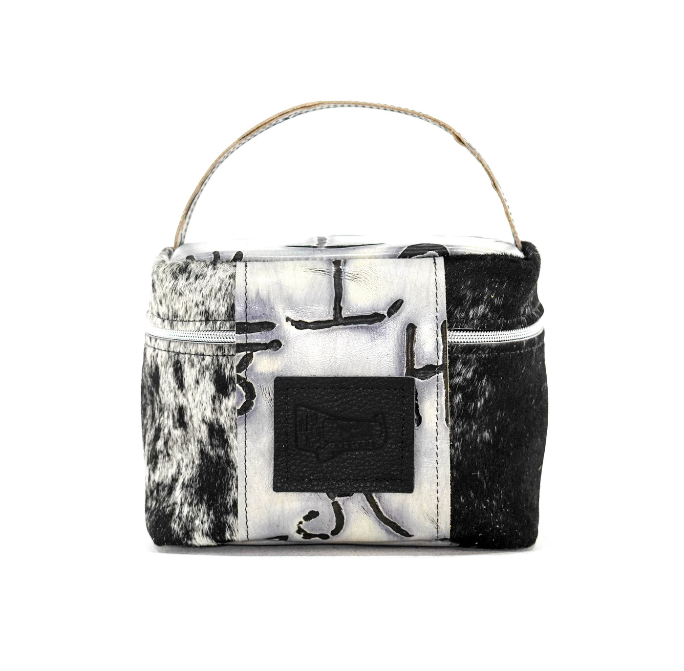 Caboose - Black & White w/ Smoke Show Brands-Caboose-Western-Cowhide-Bags-Handmade-Products-Gifts-Dancing Cactus Designs