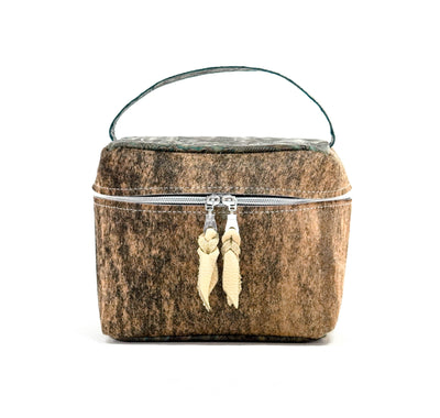 Caboose - Brindle w/ Turquoise Autumn-Caboose-Western-Cowhide-Bags-Handmade-Products-Gifts-Dancing Cactus Designs