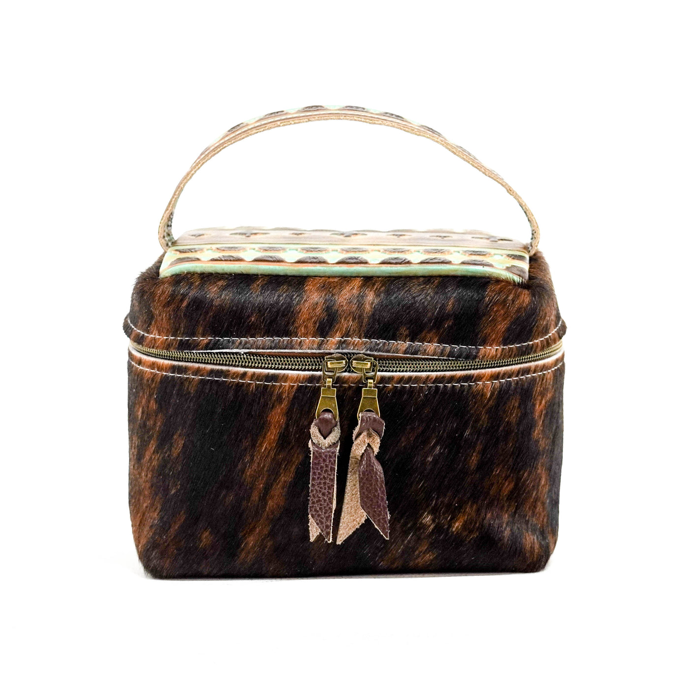 Caboose - Dark Brindle w/ Santa Fe Navajo-Caboose-Western-Cowhide-Bags-Handmade-Products-Gifts-Dancing Cactus Designs