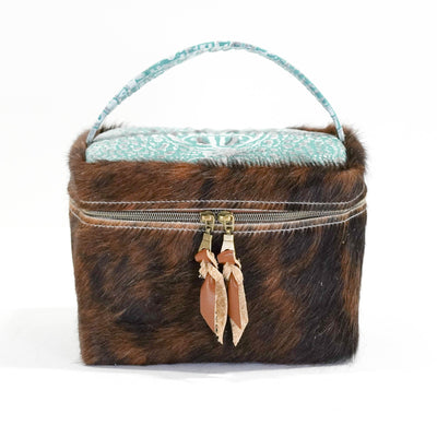 Caboose - Dark Brindle w/ Turquoise Sand Croc-Caboose-Western-Cowhide-Bags-Handmade-Products-Gifts-Dancing Cactus Designs