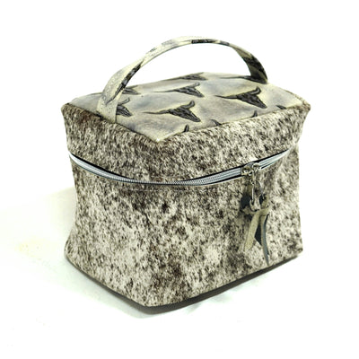 Caboose - Grey Brindle w/ Smoke Show Skulls-Caboose-Western-Cowhide-Bags-Handmade-Products-Gifts-Dancing Cactus Designs