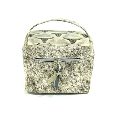 Caboose - Grey Brindle w/ Smoke Show Skulls-Caboose-Western-Cowhide-Bags-Handmade-Products-Gifts-Dancing Cactus Designs