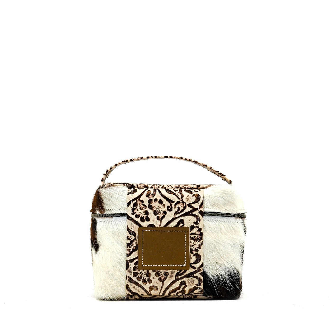 Caboose - Tricolor w/ Ivory Tool-Caboose-Western-Cowhide-Bags-Handmade-Products-Gifts-Dancing Cactus Designs