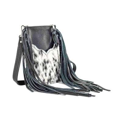 Carrie - Black & White w/ Black Leather-Carrie-Western-Cowhide-Bags-Handmade-Products-Gifts-Dancing Cactus Designs