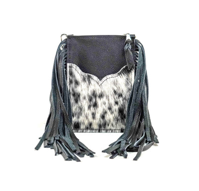 Carrie - Black & White w/ Black Leather-Carrie-Western-Cowhide-Bags-Handmade-Products-Gifts-Dancing Cactus Designs