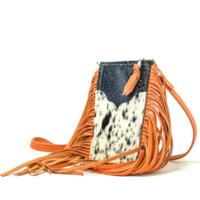 Carrie - Black & White w/ Blue Jean Tool-Carrie-Western-Cowhide-Bags-Handmade-Products-Gifts-Dancing Cactus Designs