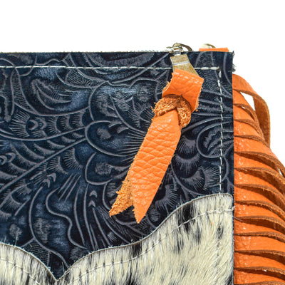 Carrie - Black & White w/ Blue Jean Tool-Carrie-Western-Cowhide-Bags-Handmade-Products-Gifts-Dancing Cactus Designs