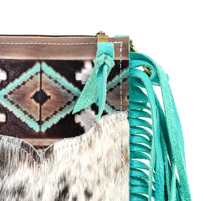 Carrie - Black & White w/ Cocoa Navajo-Carrie-Western-Cowhide-Bags-Handmade-Products-Gifts-Dancing Cactus Designs