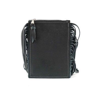 Carrie - Black & White w/ Denim Driftwood-Carrie-Western-Cowhide-Bags-Handmade-Products-Gifts-Dancing Cactus Designs