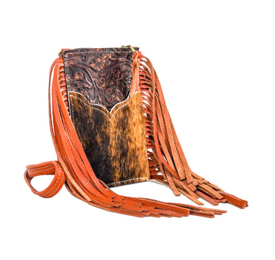 Carrie - Brindle w/ Cowboy Tool-Carrie-Western-Cowhide-Bags-Handmade-Products-Gifts-Dancing Cactus Designs