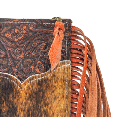 Carrie - Brindle w/ Cowboy Tool-Carrie-Western-Cowhide-Bags-Handmade-Products-Gifts-Dancing Cactus Designs