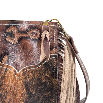Carrie - Brindle w/ Mahogany Brands-Carrie-Western-Cowhide-Bags-Handmade-Products-Gifts-Dancing Cactus Designs