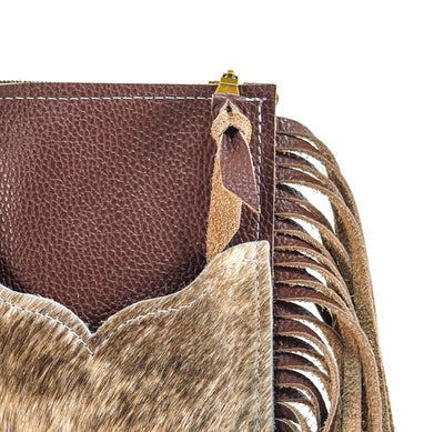 Carrie - Brindle w/ Mustang Leather-Carrie-Western-Cowhide-Bags-Handmade-Products-Gifts-Dancing Cactus Designs