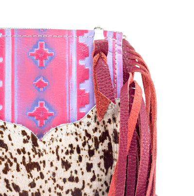 Carrie - Chocolate & White w/ Unicorn Navajo-Carrie-Western-Cowhide-Bags-Handmade-Products-Gifts-Dancing Cactus Designs