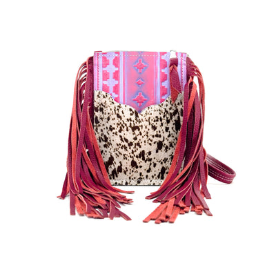 Carrie - Chocolate & White w/ Unicorn Navajo-Carrie-Western-Cowhide-Bags-Handmade-Products-Gifts-Dancing Cactus Designs