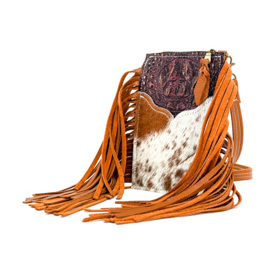 Carrie - Longhorn w/ Burgundy Croc-Carrie-Western-Cowhide-Bags-Handmade-Products-Gifts-Dancing Cactus Designs