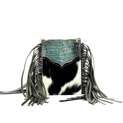 Carrie - Tricolor w/ Mermaid Croc-Carrie-Western-Cowhide-Bags-Handmade-Products-Gifts-Dancing Cactus Designs
