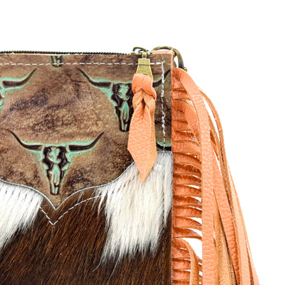 Carrie - Tricolor w/ Sepia Skulls-Carrie-Western-Cowhide-Bags-Handmade-Products-Gifts-Dancing Cactus Designs