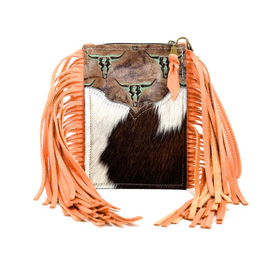 Carrie - Tricolor w/ Sepia Skulls-Carrie-Western-Cowhide-Bags-Handmade-Products-Gifts-Dancing Cactus Designs
