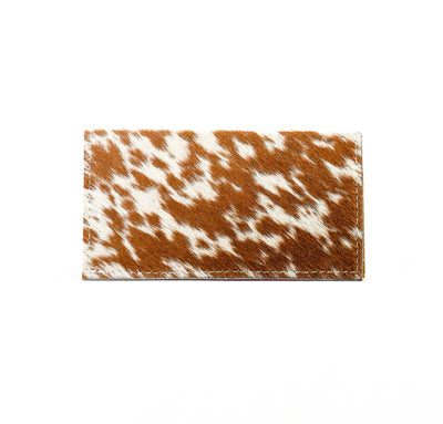 Checkbook Cover - Longhorn w/ Pink Roses-Checkbook Cover-Western-Cowhide-Bags-Handmade-Products-Gifts-Dancing Cactus Designs