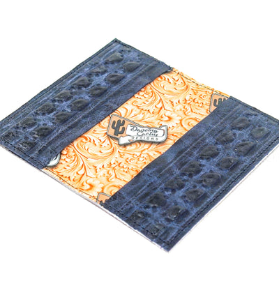 Checkbook Cover - Rainbow Acid w/ Navy Navajo-Checkbook Cover-Western-Cowhide-Bags-Handmade-Products-Gifts-Dancing Cactus Designs