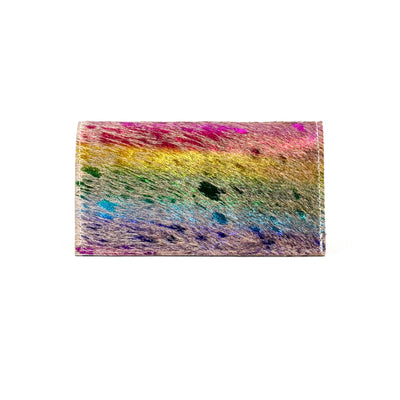 Checkbook Cover - Rainbow Acid w/ Smoke Show Brands-Checkbook Cover-Western-Cowhide-Bags-Handmade-Products-Gifts-Dancing Cactus Designs