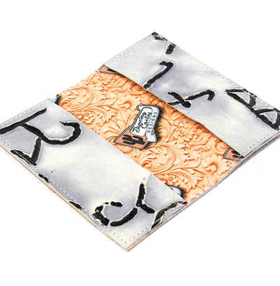 Checkbook Cover - Rainbow Acid w/ Smoke Show Brands-Checkbook Cover-Western-Cowhide-Bags-Handmade-Products-Gifts-Dancing Cactus Designs