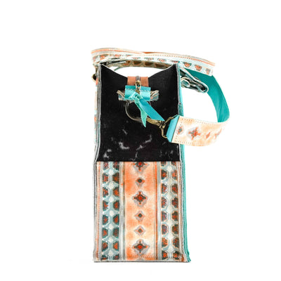 Clerk - Black & White w/ Mandarine Navajo-Clerk-Western-Cowhide-Bags-Handmade-Products-Gifts-Dancing Cactus Designs