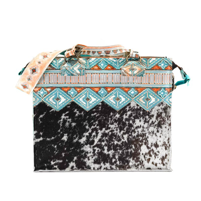 Clerk - Black & White w/ Mandarine Navajo-Clerk-Western-Cowhide-Bags-Handmade-Products-Gifts-Dancing Cactus Designs