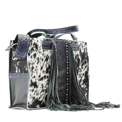 Clerk - Black & White w/ Midnight Tool-Clerk-Western-Cowhide-Bags-Handmade-Products-Gifts-Dancing Cactus Designs
