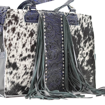 Clerk - Black & White w/ Midnight Tool-Clerk-Western-Cowhide-Bags-Handmade-Products-Gifts-Dancing Cactus Designs