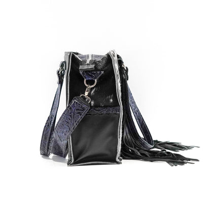 Clerk - Black & White w/ Midnight Tool-Clerk-Western-Cowhide-Bags-Handmade-Products-Gifts-Dancing Cactus Designs