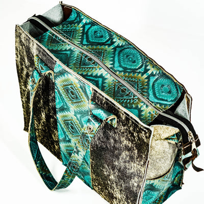 Clerk - Brindle w/ Canyon Aztec-Clerk-Western-Cowhide-Bags-Handmade-Products-Gifts-Dancing Cactus Designs