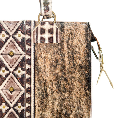 Clerk - Brindle w/ Ivory & Brown Navajo-Clerk-Western-Cowhide-Bags-Handmade-Products-Gifts-Dancing Cactus Designs