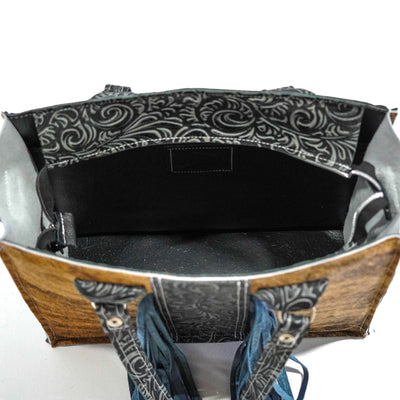Clerk - Brindle w/ Slate Caracole-Clerk-Western-Cowhide-Bags-Handmade-Products-Gifts-Dancing Cactus Designs