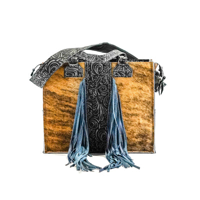 Clerk - Brindle w/ Slate Caracole-Clerk-Western-Cowhide-Bags-Handmade-Products-Gifts-Dancing Cactus Designs