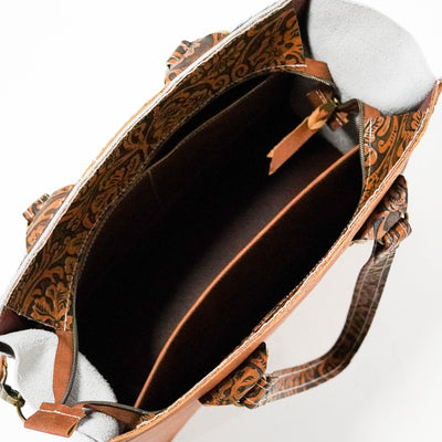 Clerk - Dark Brindle w/ Honey Tool-Clerk-Western-Cowhide-Bags-Handmade-Products-Gifts-Dancing Cactus Designs