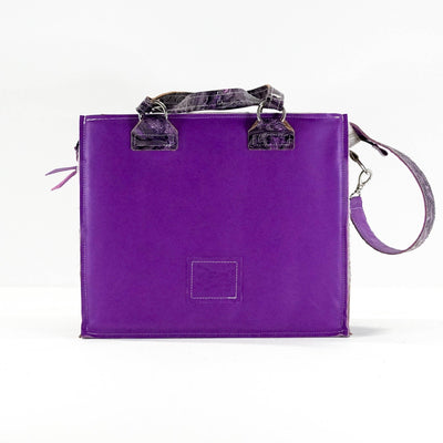 Clerk - Grey Brindle w/ Orchid Tool-Clerk-Western-Cowhide-Bags-Handmade-Products-Gifts-Dancing Cactus Designs